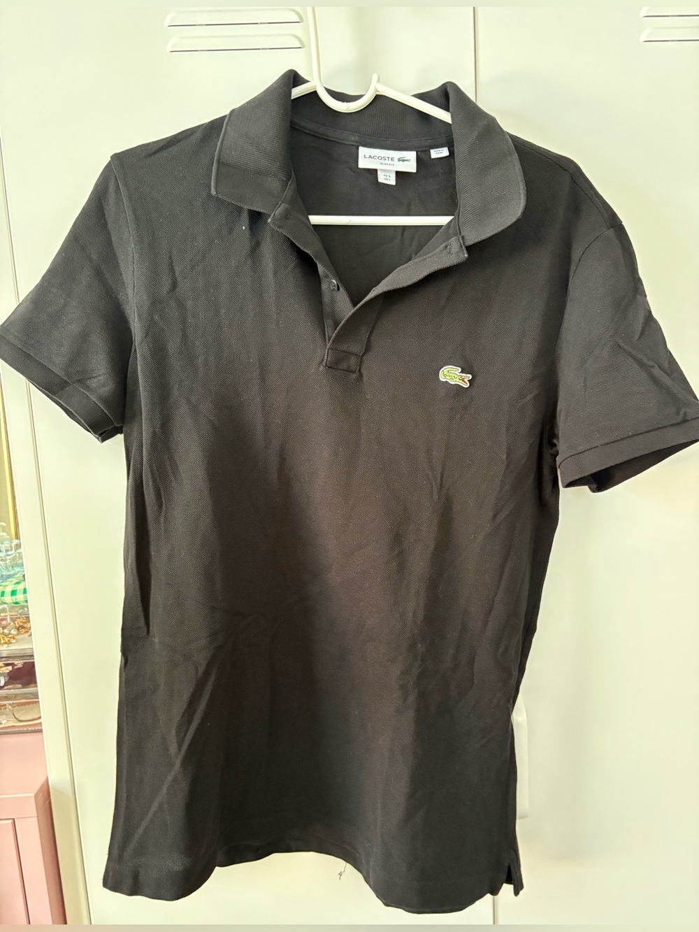 LACOSTE Men's Polo TRIO in Navy, Coral & Black - Picture 4 of 10